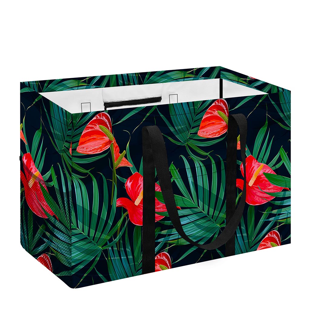 Hawaiian Tropical Flowers Pattern Print Utility Tote Bag