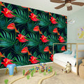 Hawaiian Tropical Flowers Pattern Print Wall Sticker