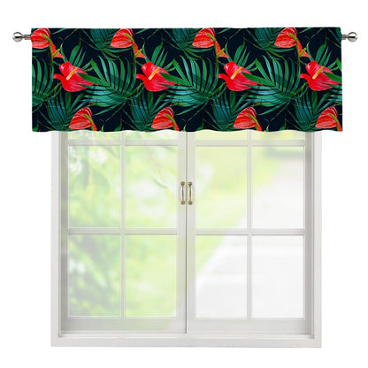 Hawaiian Tropical Flowers Pattern Print Window Valance