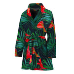 Hawaiian Tropical Flowers Pattern Print Women's Bathrobe