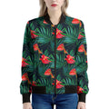 Hawaiian Tropical Flowers Pattern Print Women's Bomber Jacket