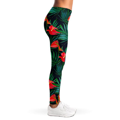 Hawaiian Tropical Flowers Pattern Print Women's Leggings