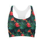 Hawaiian Tropical Flowers Pattern Print Women's Sports Bra