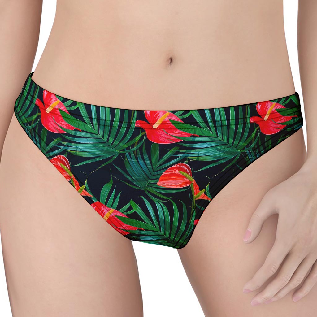 Hawaiian Tropical Flowers Pattern Print Women's Thong