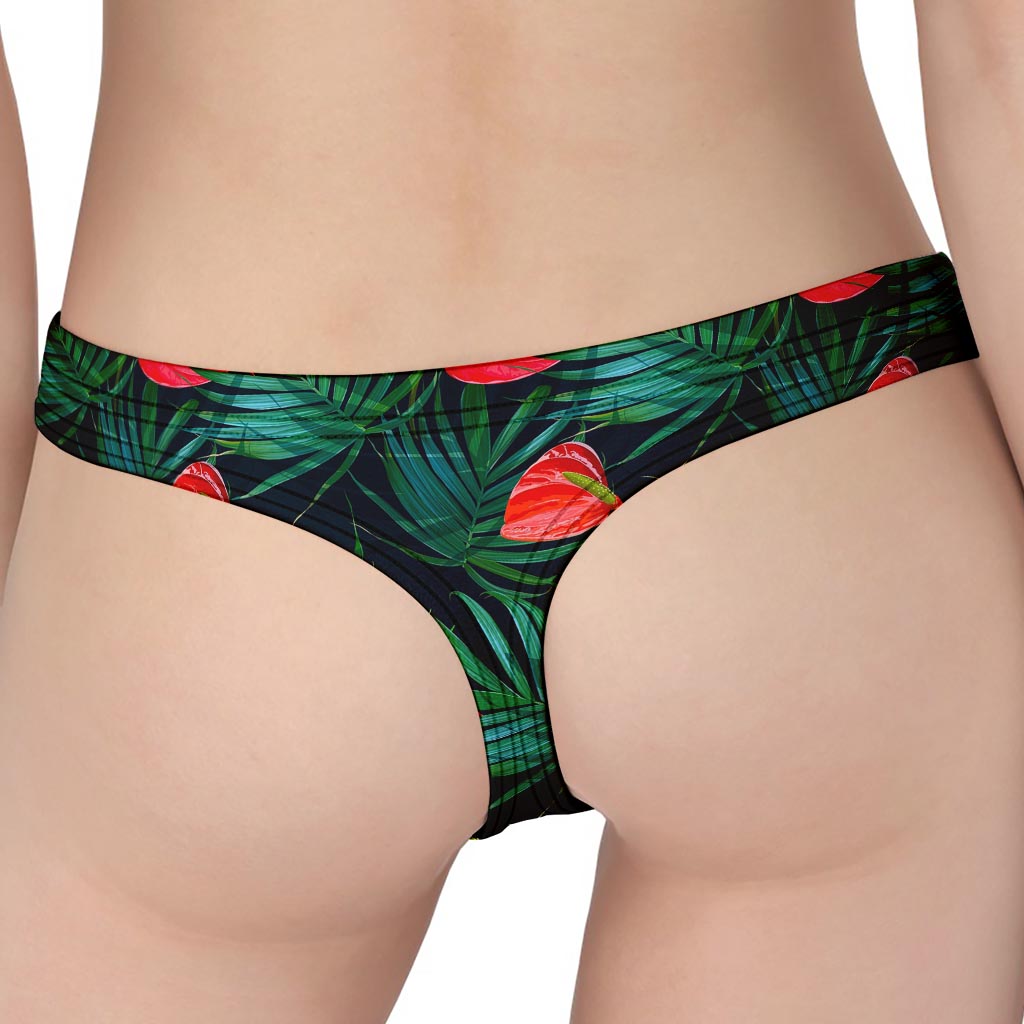 Hawaiian Tropical Flowers Pattern Print Women's Thong