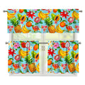 Hawaiian Tropical Fruits Pattern Print 3 Piece Kitchen Curtains