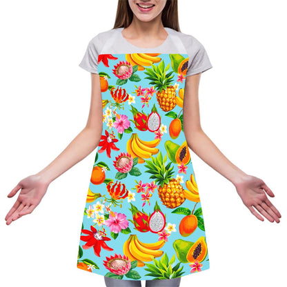 Hawaiian Tropical Fruits Pattern Print Adjustable Apron