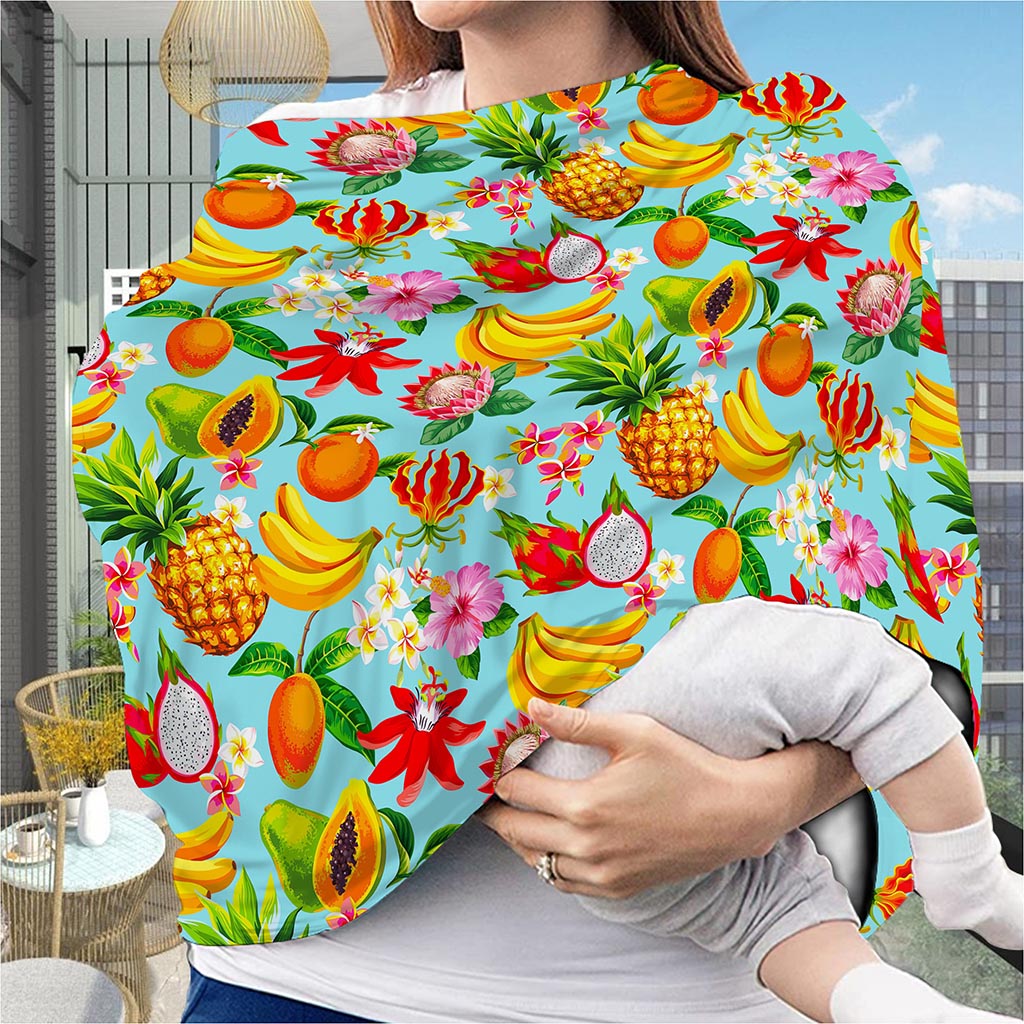 Hawaiian Tropical Fruits Pattern Print Baby Seat Cover