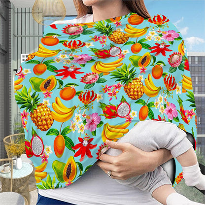 Hawaiian Tropical Fruits Pattern Print Baby Seat Cover