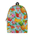 Hawaiian Tropical Fruits Pattern Print School Backpack