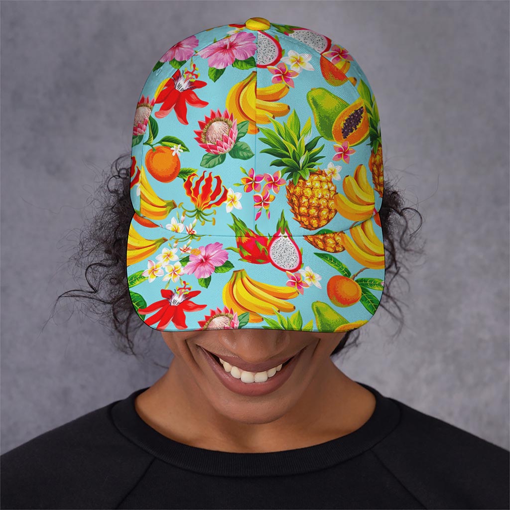 Hawaiian Tropical Fruits Pattern Print Baseball Cap