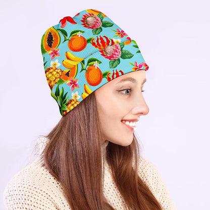 Hawaiian Tropical Fruits Pattern Print Beanie