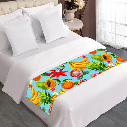 Hawaiian Tropical Fruits Pattern Print Bed Runner