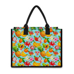 Hawaiian Tropical Fruits Pattern Print Canvas Tote Bag