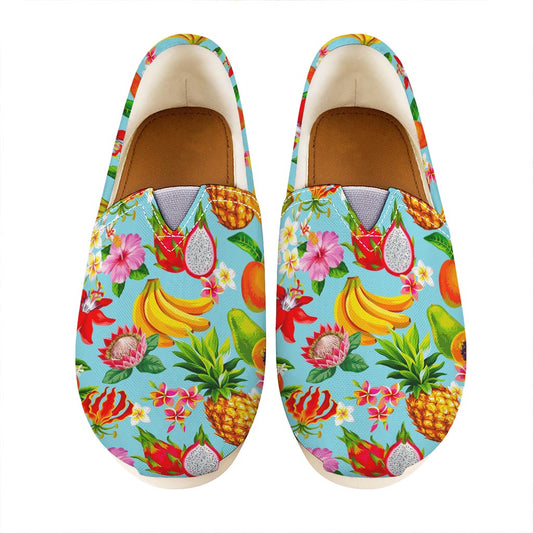 Hawaiian Tropical Fruits Pattern Print Casual Shoes