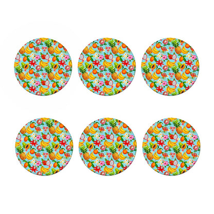 Hawaiian Tropical Fruits Pattern Print Coaster Set