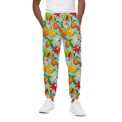 Hawaiian Tropical Fruits Pattern Print Cotton Pants