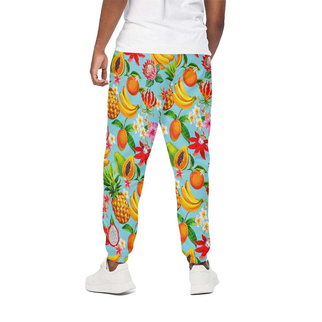 Hawaiian Tropical Fruits Pattern Print Cotton Pants