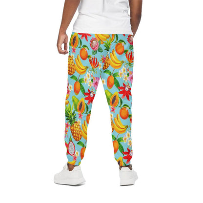 Hawaiian Tropical Fruits Pattern Print Cotton Pants