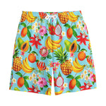 Hawaiian Tropical Fruits Pattern Print Cotton Shorts