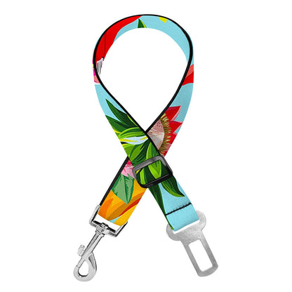 Hawaiian Tropical Fruits Pattern Print Dog Seat Belt