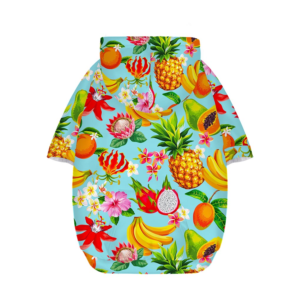 Hawaiian Tropical Fruits Pattern Print Dog Zip Up Hoodie
