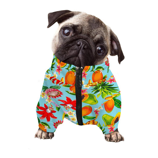 Hawaiian Tropical Fruits Pattern Print Dog Zip Up Jacket