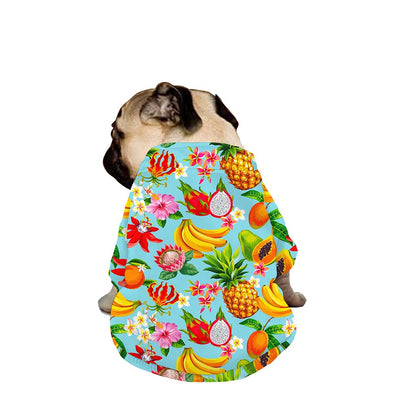 Hawaiian Tropical Fruits Pattern Print Dog Zip Up Jacket