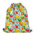 Hawaiian Tropical Fruits Pattern Print Drawstring Bag