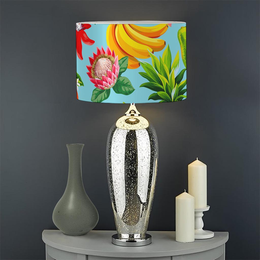 Hawaiian Tropical Fruits Pattern Print Drum Lamp Shade