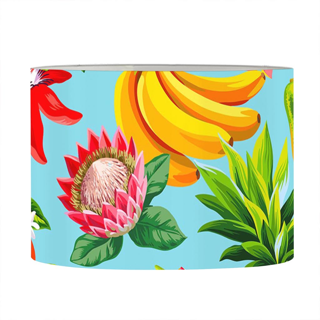 Hawaiian Tropical Fruits Pattern Print Drum Lamp Shade