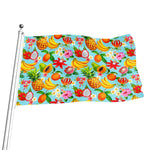 Hawaiian Tropical Fruits Pattern Print Flag