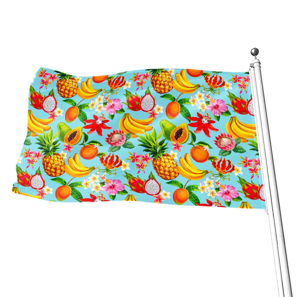 Hawaiian Tropical Fruits Pattern Print Flag
