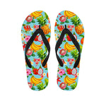 Hawaiian Tropical Fruits Pattern Print Flip Flops