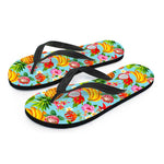 Hawaiian Tropical Fruits Pattern Print Flip Flops