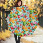 Hawaiian Tropical Fruits Pattern Print Foldable Umbrella