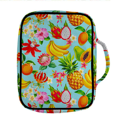 Hawaiian Tropical Fruits Pattern Print Front Pocket Bible Bag