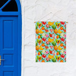 Hawaiian Tropical Fruits Pattern Print Garden Flag