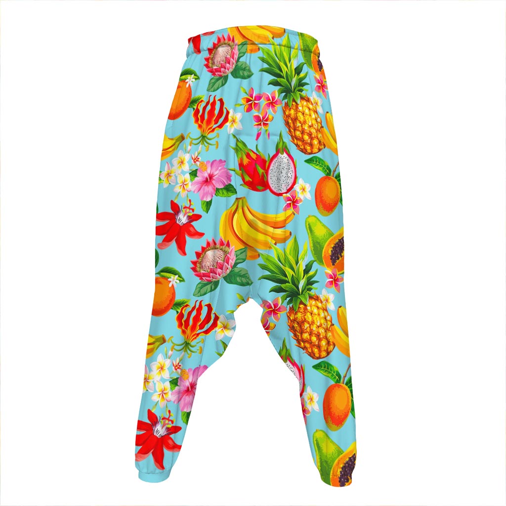 Hawaiian Tropical Fruits Pattern Print Hammer Pants