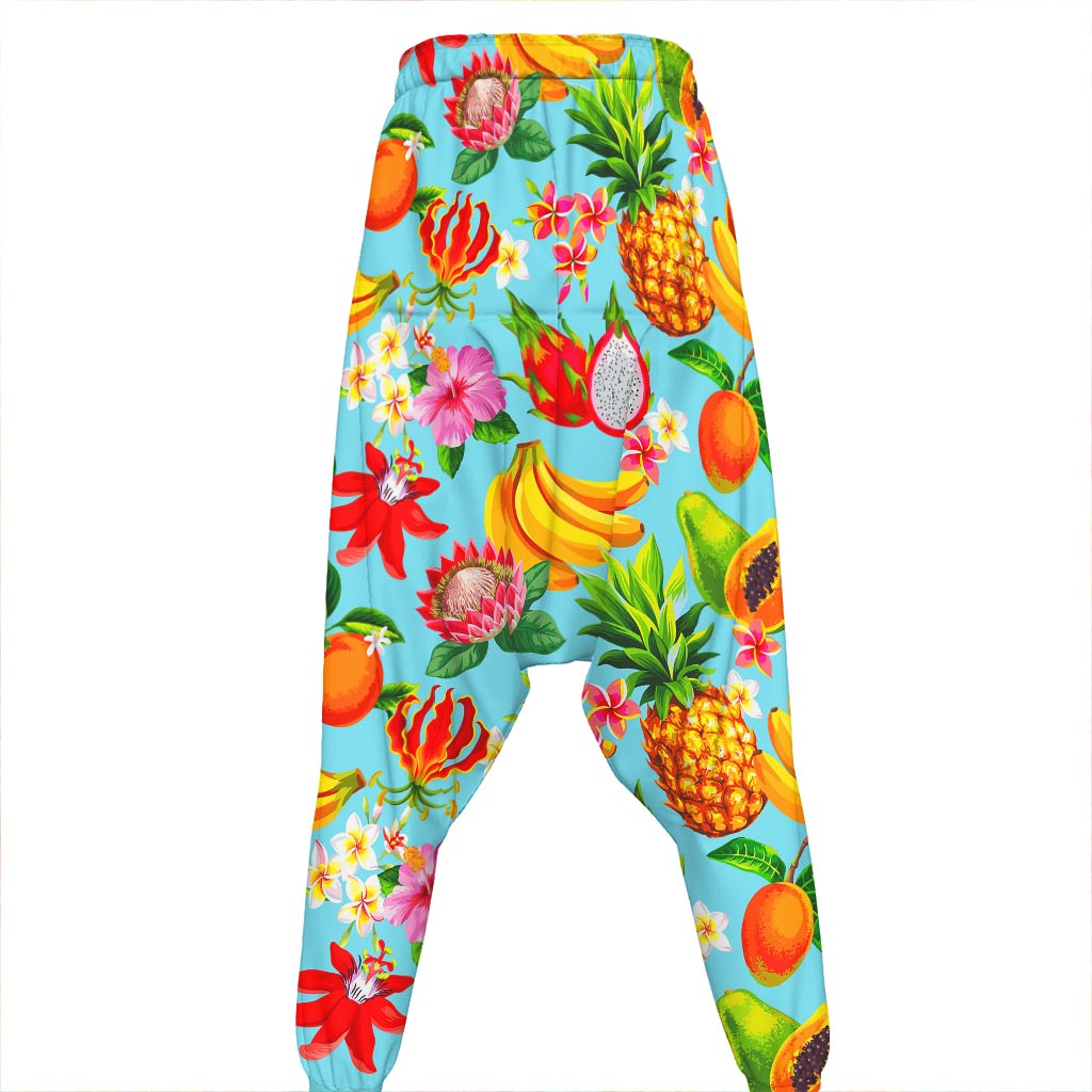 Hawaiian Tropical Fruits Pattern Print Hammer Pants