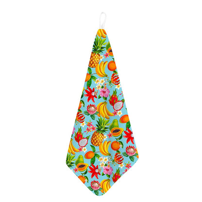 Hawaiian Tropical Fruits Pattern Print Hand Towel