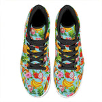 Hawaiian Tropical Fruits Pattern Print High Top Leather Sneakers