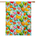 Hawaiian Tropical Fruits Pattern Print House Flag