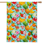 Hawaiian Tropical Fruits Pattern Print House Flag
