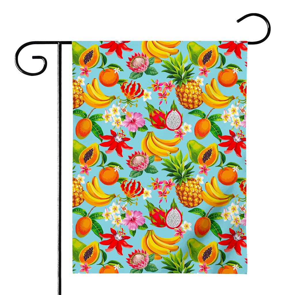 Hawaiian Tropical Fruits Pattern Print House Flag