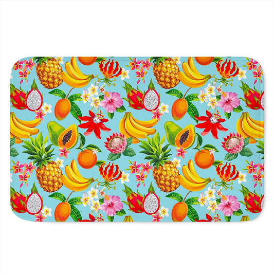 Hawaiian Tropical Fruits Pattern Print Indoor Door Mat