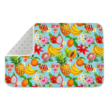 Hawaiian Tropical Fruits Pattern Print Indoor Door Mat