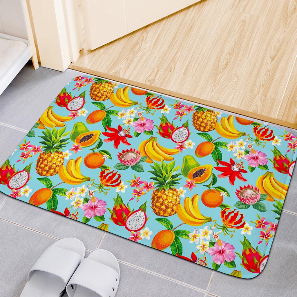 Hawaiian Tropical Fruits Pattern Print Indoor Door Mat