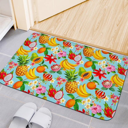Hawaiian Tropical Fruits Pattern Print Indoor Door Mat