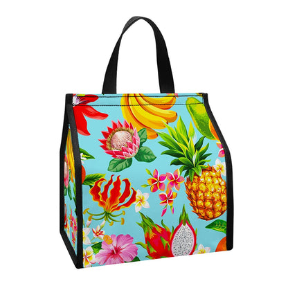 Hawaiian Tropical Fruits Pattern Print Insulated Lunch Tote
